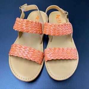 Korks by Kork-Ease Callista Orange Braded Leather Sandal Women's Size 6